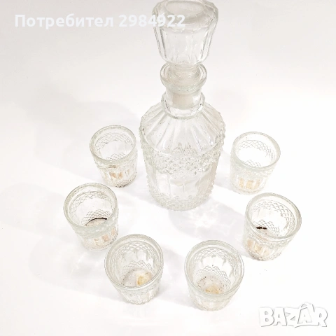 Стари стъклени чаши от соца Нови неупотребявани комплект, снимка 6 - Антикварни и старинни предмети - 53436875
