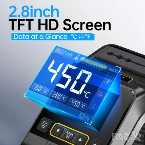 FNIRSI DWS-200 поялна станция 200W – бързо нагряване и прецизен контрол, снимка 6 - Друга електроника - 53903459