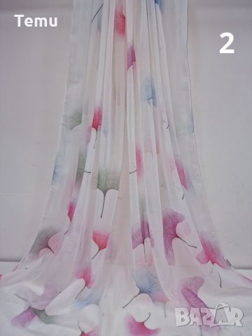 Дамски шал с флорални шарки 1.80х0.90см, снимка 2 - Шалове - 45664234
