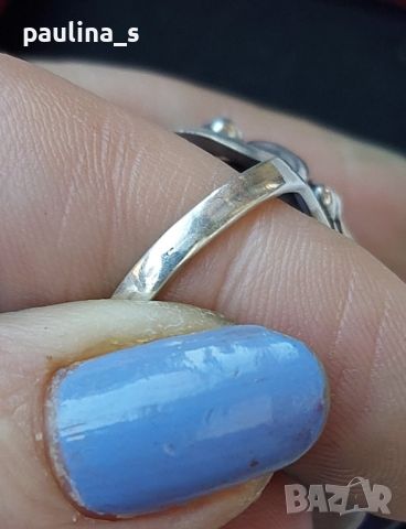 Антика / Сребърен пръстен с Лунен камък проба 925 , снимка 8 - Пръстени - 45261556