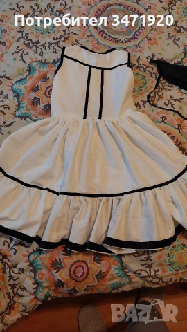 бяла фустанела с машина бродерия прескутник за 7-8 год.