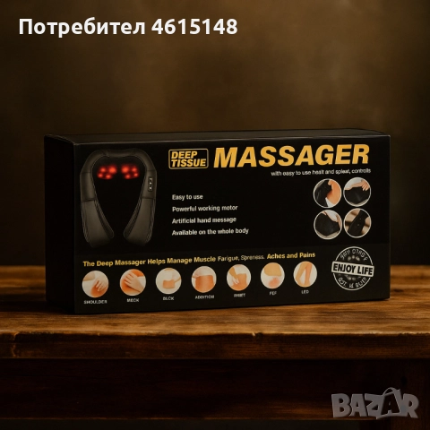 Електрически шиацу масажор за шия, рамене, гръб и тяло, снимка 3 - Друга електроника - 51997826