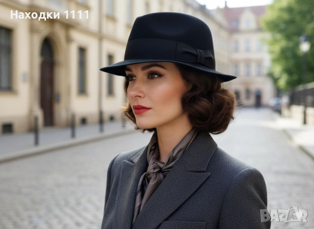 Висококачествена дамска шапка немски бранд Mayser, черна, перфектна, снимка 2 - Шапки - 52153239