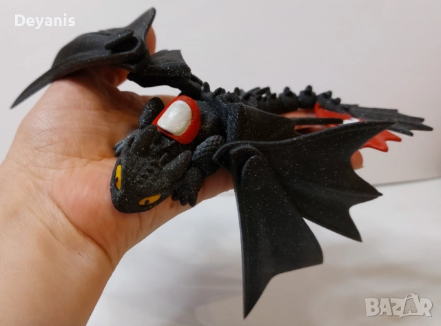 Играчка 3D принтиран дракон с подвижни крака, опашка, глава, тяло, криле, снимка 5 - Фигурки - 53398189