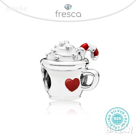 Талисман сребро 925 Fresca по модел тип Pandora Warm Cocoa Charm. Колекция Amélie, снимка 1 - Гривни - 39013712