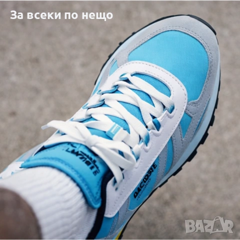 Lacoste Elite Active 223 Мъжки Маратонки С Кутия👟Мъжки Спортни Обувки Цвят-Синьо със Сиво Код S440, снимка 4 - Маратонки - 53802720