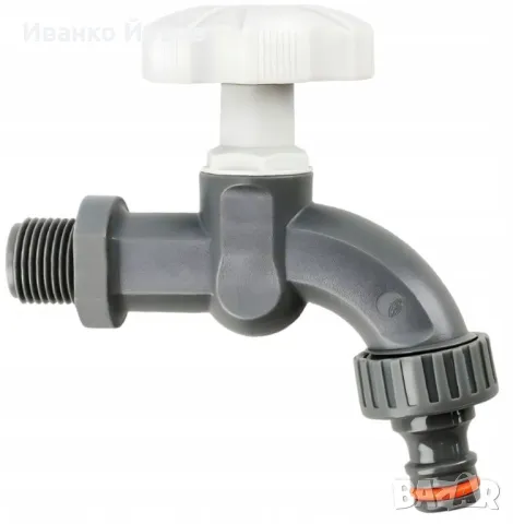 Кран / Канелка 1/2 цол с конектор за бърза връзка, високоякостна пластмаса, Марка BRADAS Полша, снимка 6 - Бидони, бурета и бъчви - 50310354