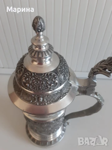 Халба за бира от калай, 500 мл,  Antik*Vintage #77, снимка 4 - Антикварни и старинни предмети - 50736508