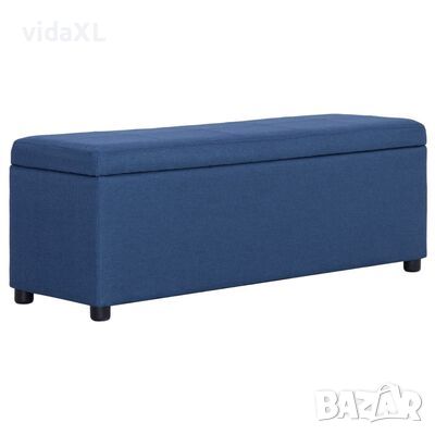vidaXL Пейка с отделение за съхранение, 116 см, синя, полиестер(SKU:281321, снимка 1 - Градински мебели, декорация  - 45609895