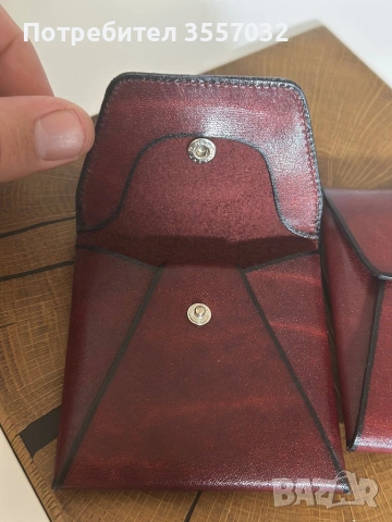 Винтидж комплект кожа - портмоне и калъф за ключове , снимка 3 - Портфейли, портмонета - 53581492