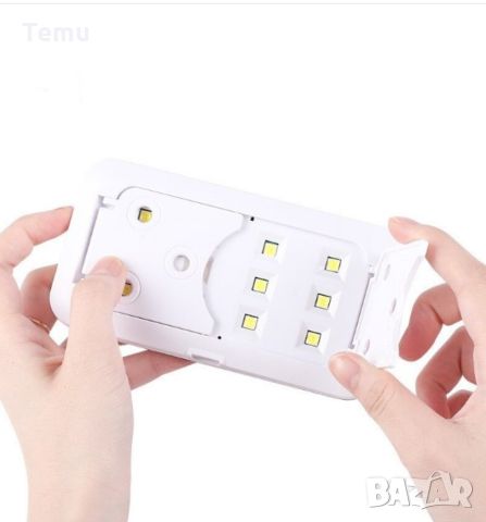 UV LED лампа, 36 W, 12 светодиода, преносима, USB захранване, 60 секунди сушене, маникюр, педикюр, ч, снимка 2 - Продукти за маникюр - 45761457