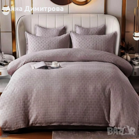 Луксозен комплект с драперия от 100% памук, снимка 3 - Спално бельо - 52777650