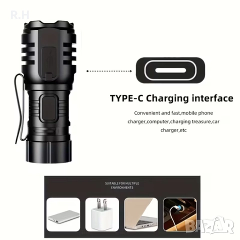 Мини фенер с магнит мощен силен и надежден с алуминиев корпус 1000 lm, снимка 8 - Къмпинг осветление - 52818683