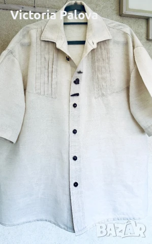 Свободна риза MERIT, лен и памук