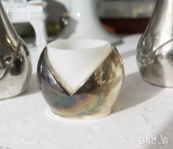 Комплект за подправки, със собствена стойка, посребрен, с позлатяване, снимка 8 - Аксесоари за кухня - 51953997