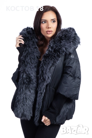 Зимно дамско яке с качулка 4070, яка от изкуствен косъм, снимка 17 - Якета - 52500655