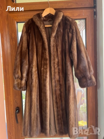 Тъмнокафяв визон/норка за зимата, Като Нов, без забележки, снимка 8 - Палта, манта - 52392867