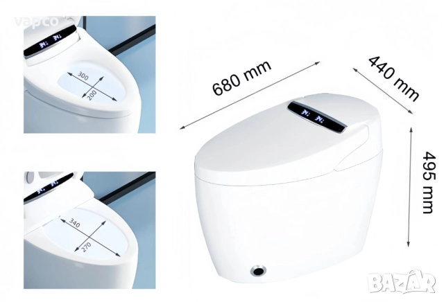 Мултифункционална смарт тоалетна F03 с биде, подгрев, сушене, масаж, снимка 15 - Други - 52484341