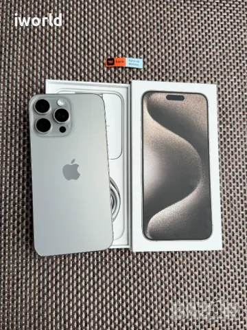 КАТО НОВ❗️ iPhone 15 Pro MAX❗️ Лизинг от 70лв/м ❗️natural Titanium ❗️ гаранция, снимка 1 - Apple iPhone - 48626585