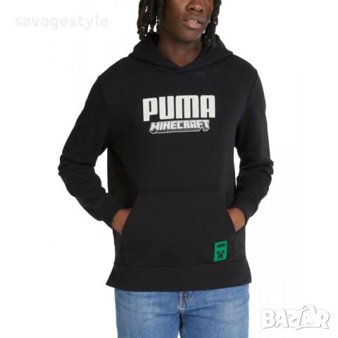 Мъжка блуза PUMA x Minecraft Graphic Hoodie Black, снимка 1 - Спортни дрехи, екипи - 46623441