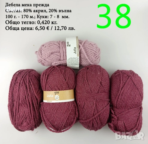 Евтини прежди в малки количества - нови и остатъци , снимка 17 - Други - 52029790