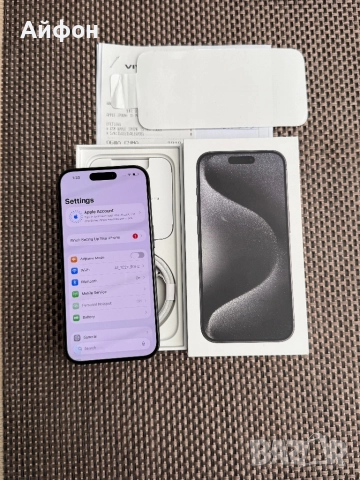 КАТО НОВ!/*ЛИЗИНГ*/ iPhone 15 Pro Black Titanium 256Gb 24М Гаранция, снимка 4 - Apple iPhone - 52627089