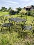 Градински комплект маса и столове от ковано желязо, снимка 1