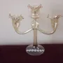 Изящен стъклен свещник , снимка 1