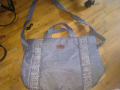 Сива маркова чанта Лорелли за през рамо промазан плат нова 43х32х15см, снимка 1
