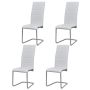 vidaXL Конзолни трапезни столове, 4 бр, бели, изкуствена кожа(SKU:242288