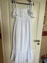 разкошна нова бяла волани  дълга елегантна женствена рокля 100 % памук памучна , снимка 1