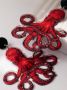 💗Уникален Екстравагантен Модел Акрилни Леки Обеци Червени Жестоки Октоподи КОД : 0370💗 👑 💋, снимка 6