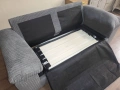 Сив диван от плат с функция сън, снимка 4