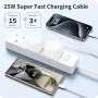 Нов Комплект iPhone 15 зарядно 25W, USB C кабел 6.6FT бързо зареждане Айфон, снимка 4