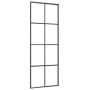 vidaXL Плъзгаща врата алуминий и ESG стъкло 76x205 см черна(SKU:288064