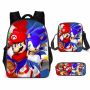 Детска раница Супер Марио и Соник + несесер и чанта, снимка 1 - Раници - 45952606