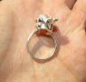 925 сребърен пръстен с гранат хезонит размер 14x11мм, тегло 7.3гр., снимка 4