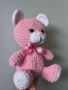 Плетена играчка/ розово мече за подарък, снимка 3
