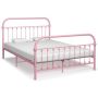 vidaXL Рамка за легло, розова, метал, 120x200 см)SKU:284512, снимка 1 - Спални и легла - 45594861