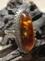Руски пръстен с точен кехлибар , снимка 2