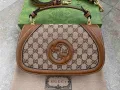 Gucci Чанта Blondie Гучи Кафявa Кожа Canvas Горна Дръжка Оригинална, снимка 1