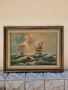 Страхотна антикварна авторска майсторска картина масло върху платно , снимка 2