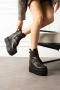 Боти на платформа - кафява кожа - BML40 , снимка 2
