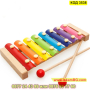 Дървен детски ксилофон с 8 метални пластини - КОД 3538, снимка 1 - Музикални играчки - 45022408