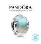 Ново! Талисман Pandora Murano Feather Glam. Пандора сребро проба 925. Колекция Amélie, снимка 1 - Гривни - 45688253