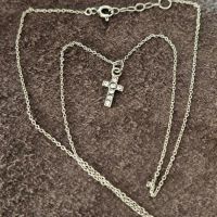 Кръст сребърен с кристали Уникално дизайнерско колие огърлица , снимка 6 - Колиета, медальони, синджири - 45594314