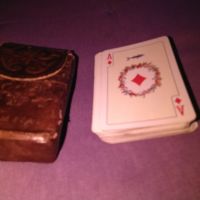 Карти 57х87 мм винтидж австрийски 52 с калъвче естествена кожа, снимка 12 - Карти за игра - 45424580