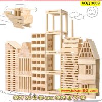 Конструктор от дървени блокчета за момичета и момчета от 300 части - КОД 3669, снимка 5 - Конструктори - 45081186