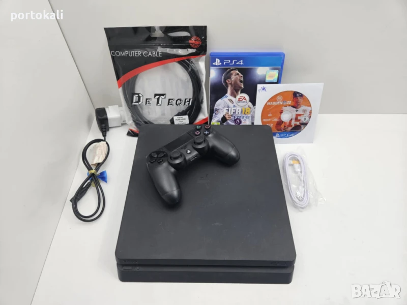 +Гаранция! 500GB PS4 Playstation 4 Slim Плейстейшън 4 Слим джойстик игра кабели игри, снимка 1