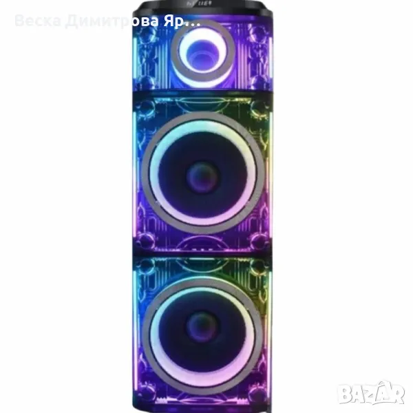 Професионална караоке тонколона Homey HM-1004-SP212 с два безжични микрофона, снимка 1